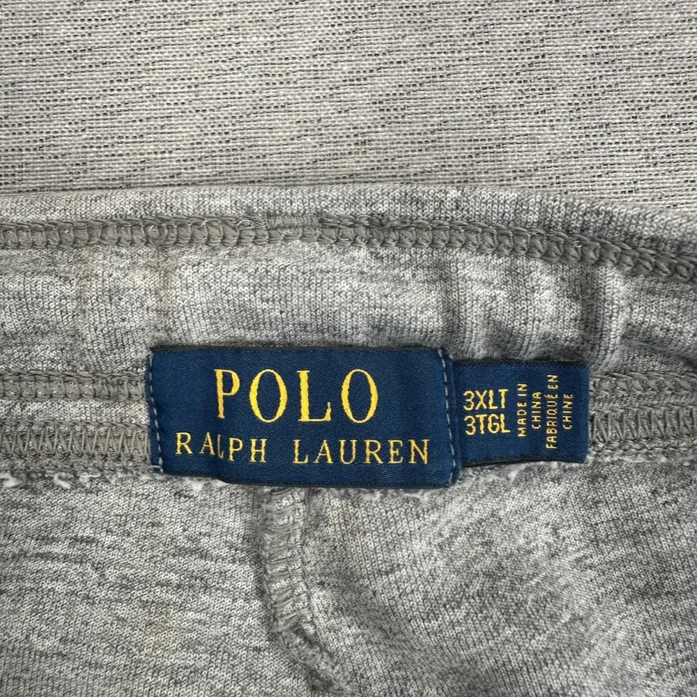 Polo Ralph Lauren Fleece Shorts Mens 3XLT Gray Knit Athletic Shorts Drawstring
